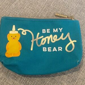 Bath & Body Works Teal Honey Bear Canvas Pouch